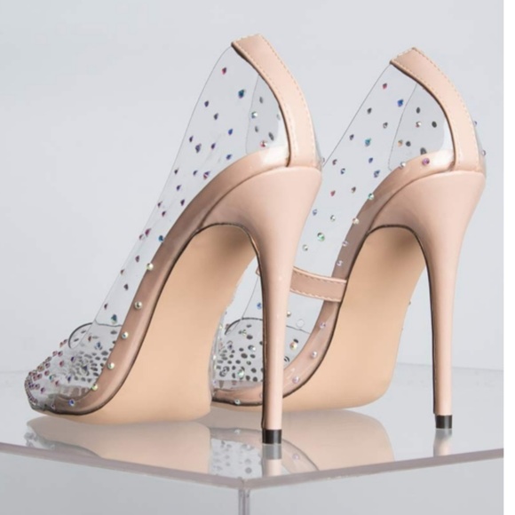 Last Size 8.5💎Rhinestone Gradient Clear PVC Heel - Picture 8 of 8